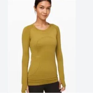 Lululemon Swiftly Tech Long Sleeve 2.0 Athletic Top Yellow Pear